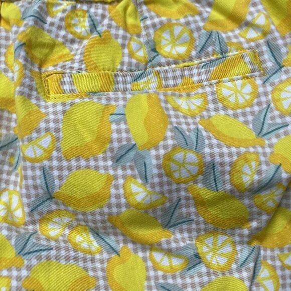 Land's End Skort Women’s 12 Yellow Lemon Gingham Print Pull On Skort Pockets - Picture 4 of 6